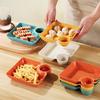 4Pcs Reusable Dipping Sauce Tray Set Stackable Divided Plates for Appetizers Sushi Tacos Dumplings Fries Snacks Sauce Serving Dish for Parties Home