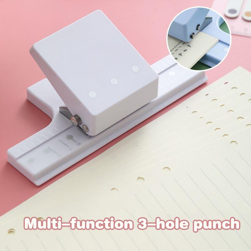 1Pc Multi-Function 3-Hole Punch, Small Hand Punch, Can Bind 6 Sheets Of Paper, Suitable For Scrapbooking And Paper Crafting.