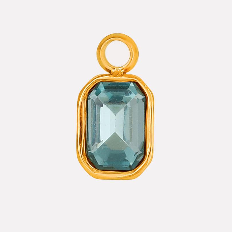 6pcs Different Color Stainless Steel Rectangle Charms For Jewelry Making Supplies Luxury Glass Stone Pendant Charm DIY Earrings