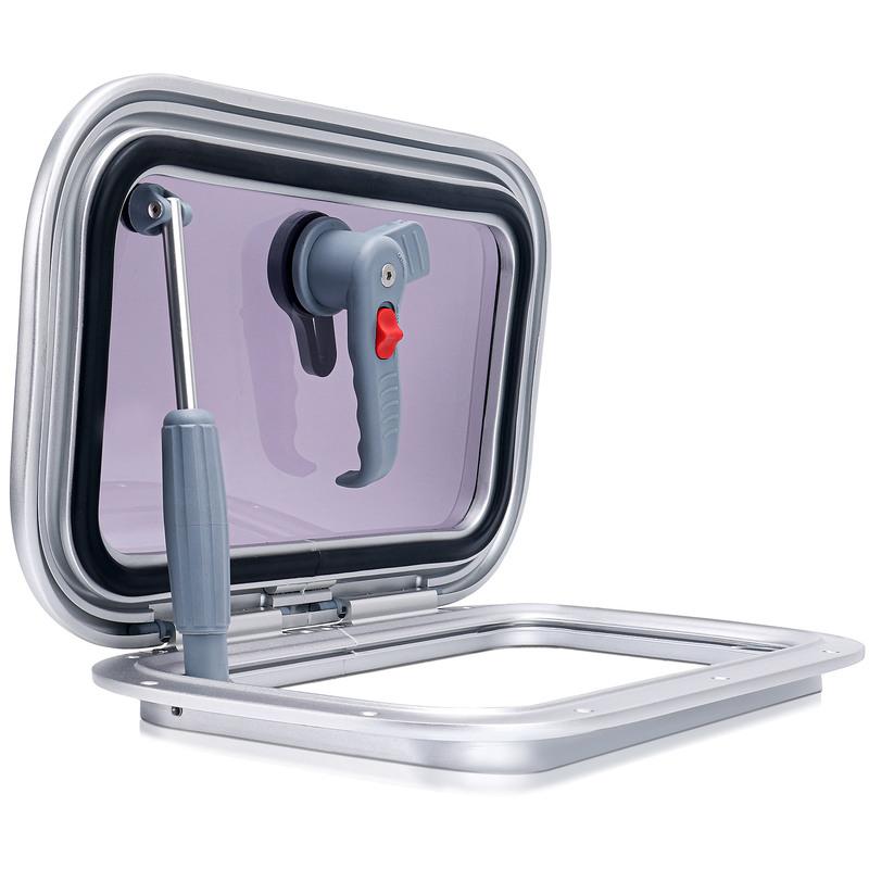 Boat rectang Porthole,Aluminum Alloy Deck Hatch Port Hole Window,Push Out Opening Portlight Window for Boat Yacht RV 295mm*240mm