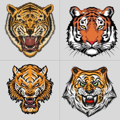 Tiger Head Car Sticker 3D Personalized Cartoon Tiger Waterproof Body Sticker Car Tail Scratch Decoration Covering Sticker