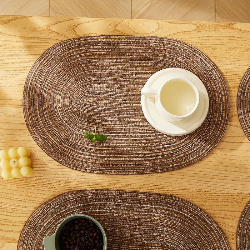 4Pcs/Set Braided Placematwashable Pp Heat Resistant Table Place Mat For Kitchen Xmas Dining Table Party Decor