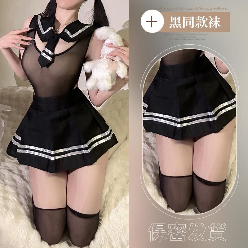 Fun Inside J Wind Soft Sister College Wind Short Skirt Pure Student Clothing Sailor Secretary Uniform Temptation Short Skirt Set