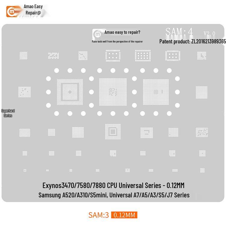 Amao Suitable Solder Paste Stencil for Samsung S20/S21/A70/A90/J720/S10+/Note10 Multi-Purpose Chip