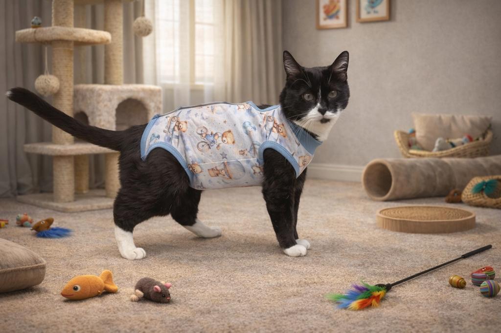 Postoperative Clothing for Cat Size Dog Apron Comfortable Cotton Teddy Bear
