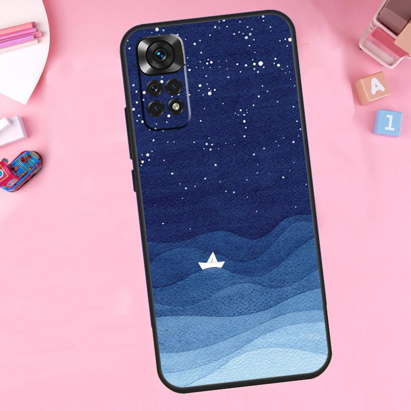 Ocean Waves Sailboat For Xiaomi Redmi Note 14 10 11 12 13 15 Pro Plus Phone Case For Redmi 15 15C 14C 12C 10C 13C