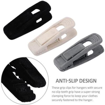 20Pcs Strong Finger Flocked Hanger Clips Non-Slip Windproof Pants Hangers Clip Space Saving Traceless Clothespins