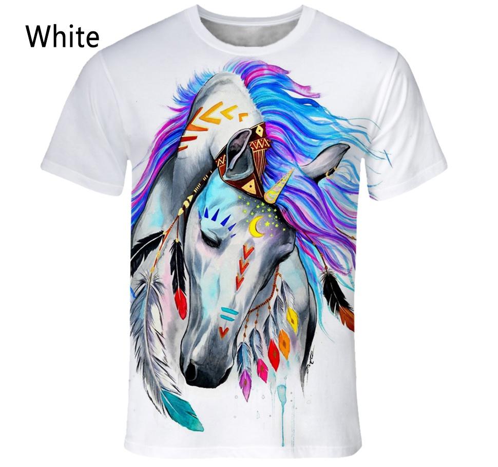Neues Mode Tier Pferd 3D Gedrucktes T-Shirt Herren und Damen Sommer Lässig Kurzärmelig Harajuku Street Shirt Tops