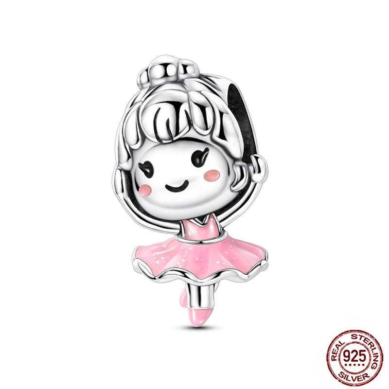 Copper Loveheart Charms Beads Cute Cat Panda Poker Phone Charm Pendant Fit Original Bracelet Diy Jewelry Women Gift