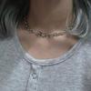 Trendy Fashion Punk Necklace Hollow Thorn Love Pendant Choker Cool Unisex Neck Jewelry Alloy Material for Party Daily