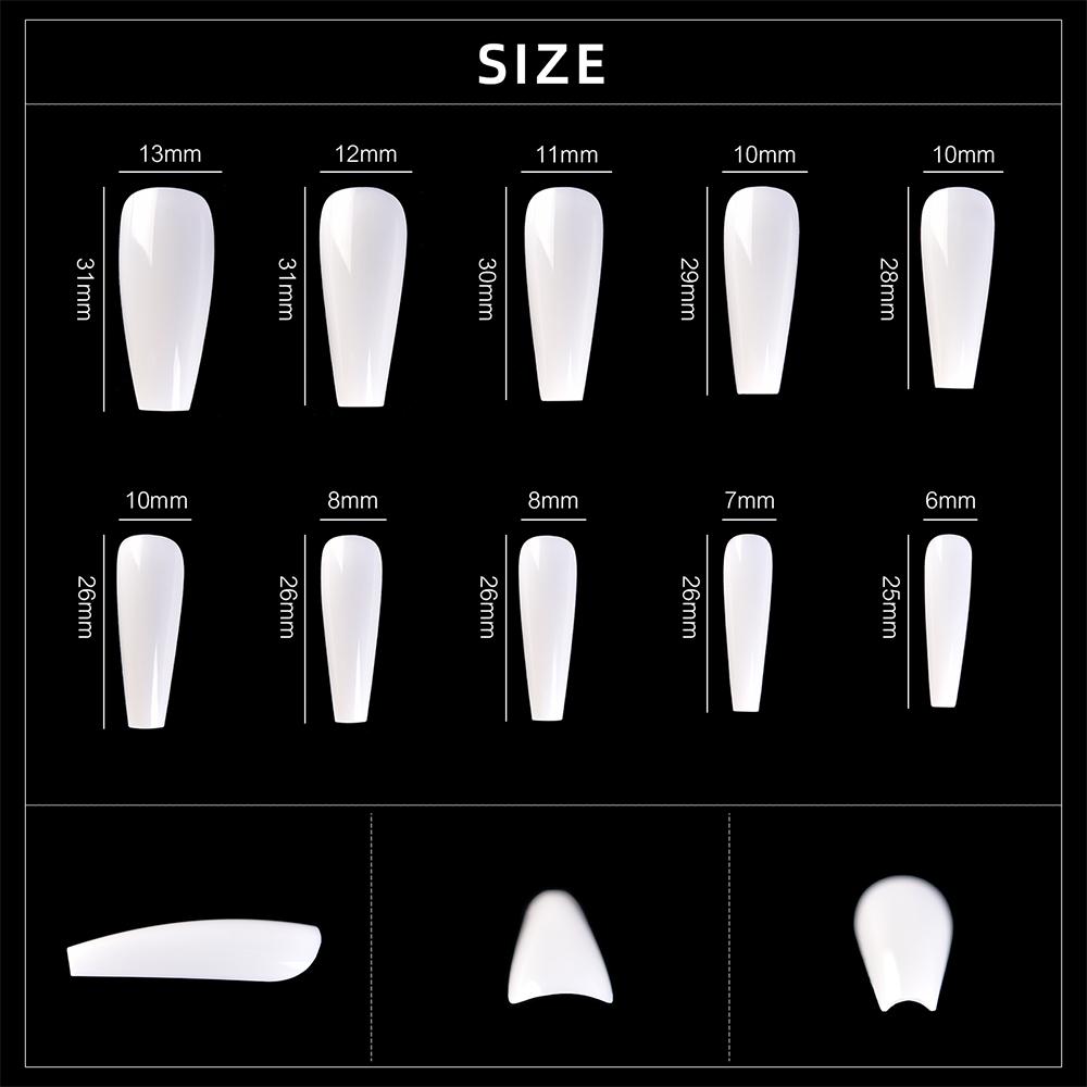 kads 500pcs ABS Nail Tips French Nails for Acrylic False Nails Press On Fake Nails Manicure Tools