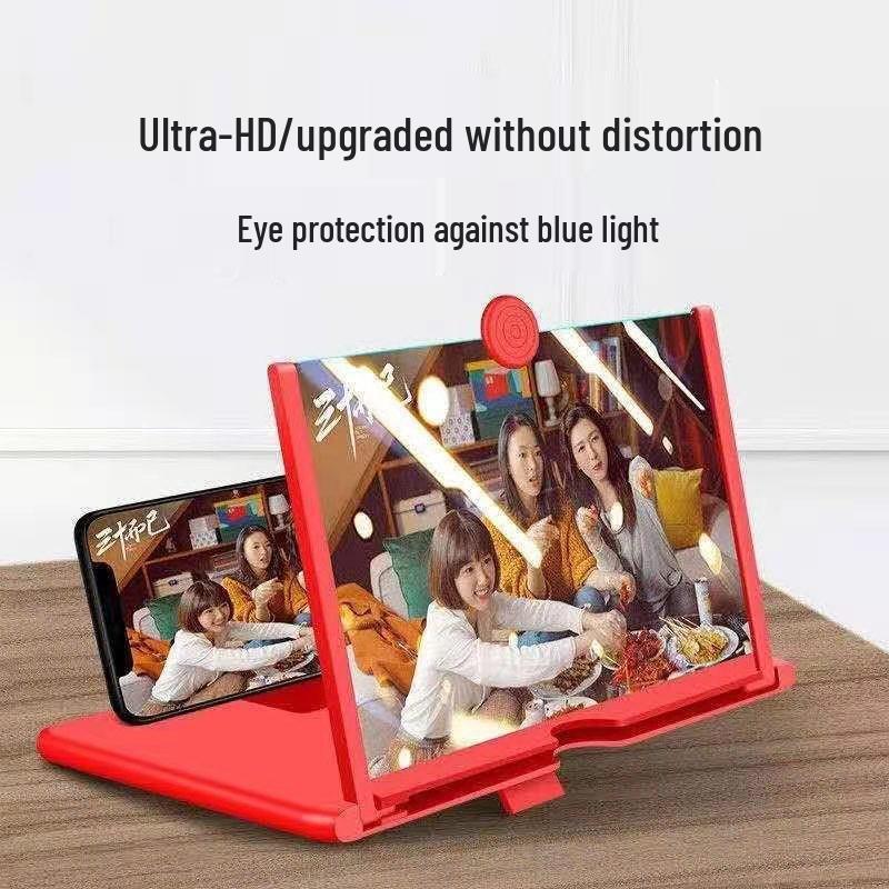 3D HD Phone Screen Magnifier with Stand - Anti-Blue Light Amplifier for Watching Videos