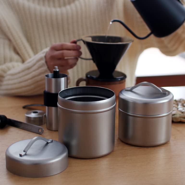 Kobo Aizawa Stainless Steel Coffee Can S Size Coffee Canister Airtight Storage Container That Prevents Oxidation and Flavor Deterioration