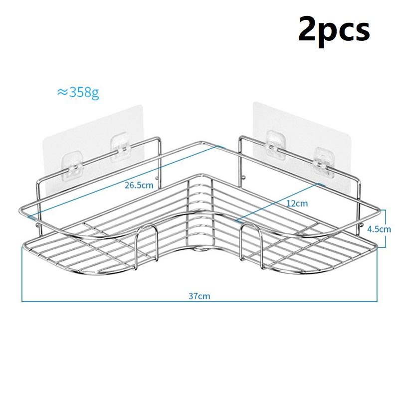Dreieckiger Halter aus Edelstahl Regal Wandmontiert Selbstklebend Shampoo Duschablage Küchen- Badezimmer-Organizer