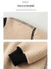 Men's Fleece-Lined Crew Neck Sweatshirt - Loose Fit, Solid Color, Warm Autumn/Winter Wear.