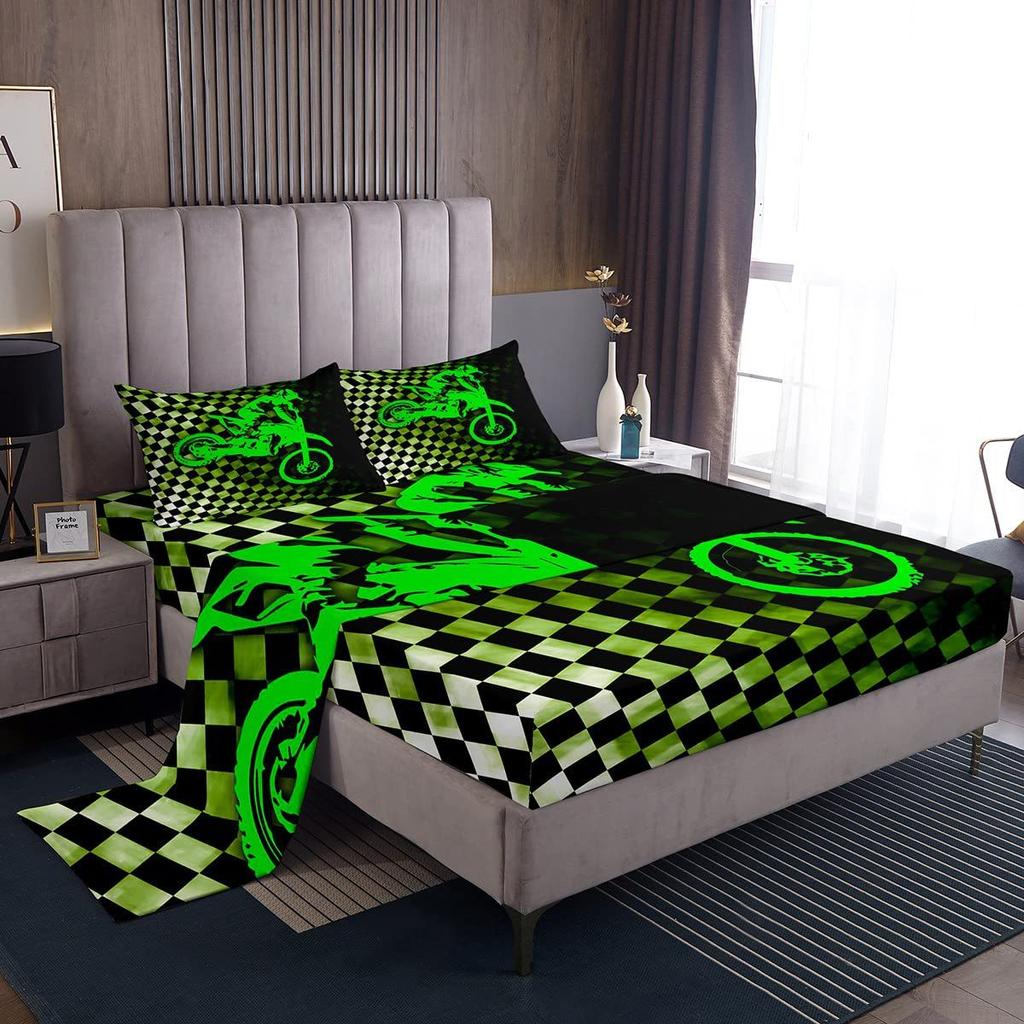 Cute Cartoon Panda Pattern Bed Hat Four-Piece Bedding Set Bedroom Dormitory Bedding Decoration