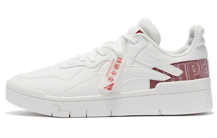 Li Ning Rijin Doujin Collection Skateboard Shoes Women's Low Top White/Red AGCS008-1