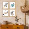 VIIJJUE Space Nursery Decor, Outer Space Rocket Astronaut Planets Wall Art Prints Set of 4, Decor for Boys Room, Solar System Wall Art for Nursery