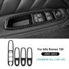Real Soft Carbon Fiber LHD RHD Car Window Control Button Panel Sticker For Alfa Romeo 159 2005-2018