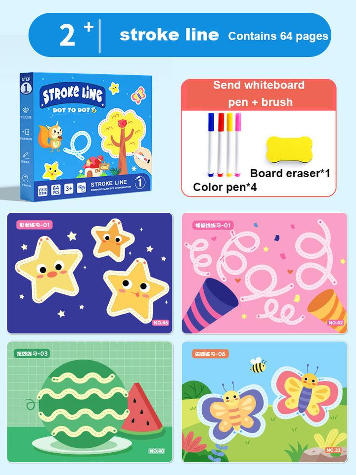 Brain Development Educational Early Learning Pen Control Training Book Card