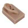 Silicone Ear Model Soft Flexible Right Ear Reusable Human Ear Model for Ear Piercing Training And Earrings Display Brown