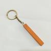 Wooden Keychain with Alloy Keyring Rectangular Pendant DIY Customization Painting Engraving Hot Stamping Key Chain Tags Bag Charm