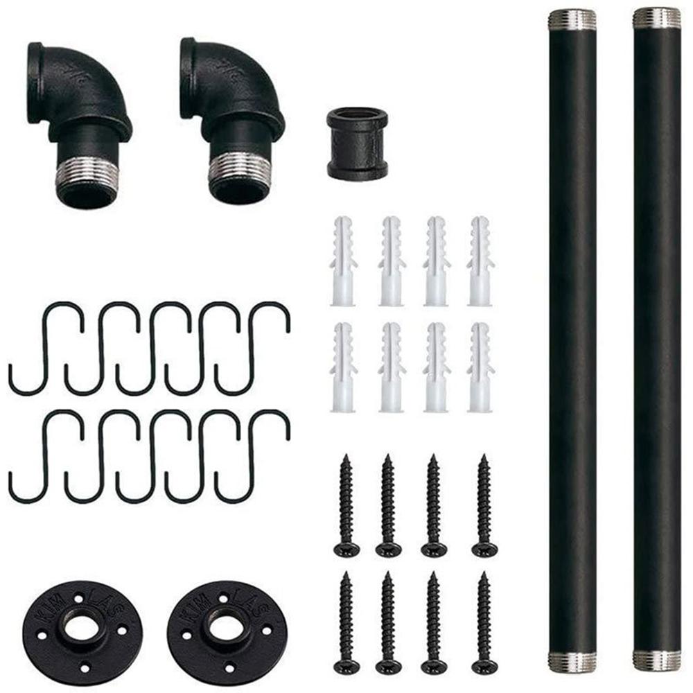 Wall Mounted Storage Rack with 10 Hooks Pan Pot Lid Shovel Spoon Organizer Hanging Iron Rack Kitchen Utensils