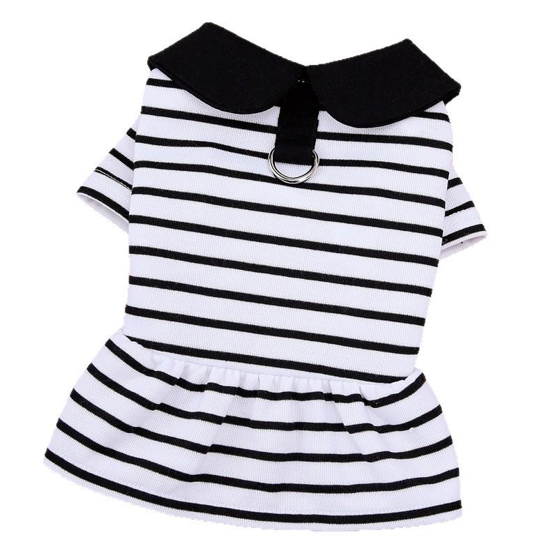 Striped Pet Clothing Dog Clothing Spring Autumn Summer Cat Small Dog Couple Vest Skirt