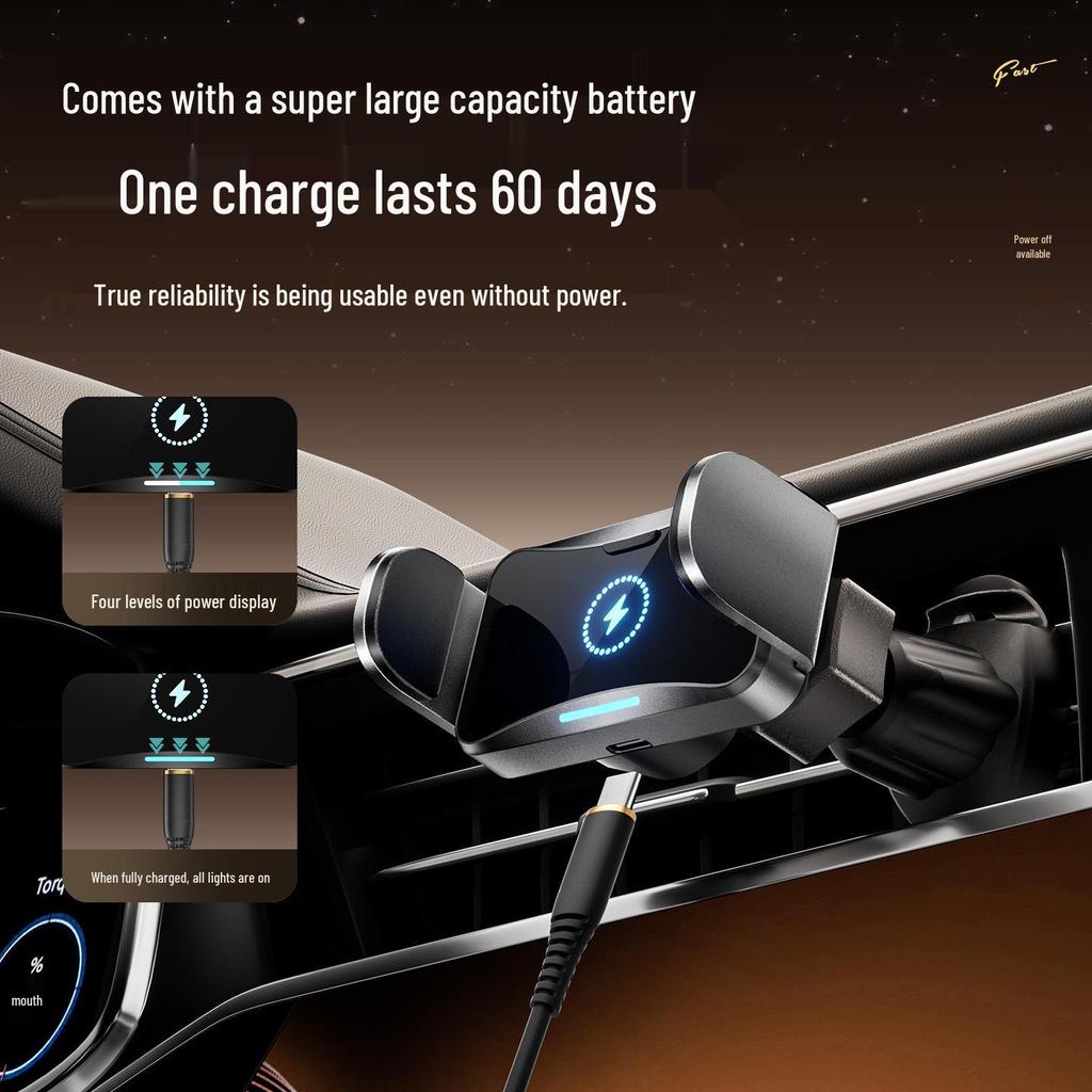 Car Wireless Fast Charger & Shockproof Phone Holder with Automatic Clamping
