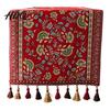 Dining Room Table Runner Jacquard Runner Vintage Floral Elegant Decorative with Tassels