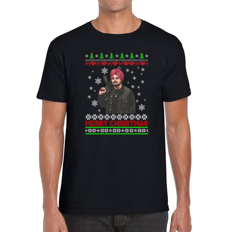 Merry Christmas Sidhu Moose Wala Mens T Shirt Womens Tops Tees L