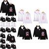 Sweat à capuche avec fermeture éclair et motif BTS pour adolescents, style décontracté