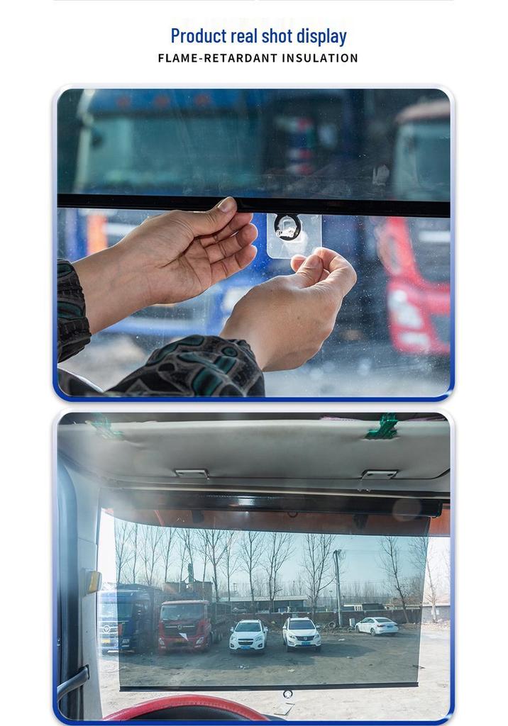 Retractable Truck Windshield Sunshade with Suction Cups