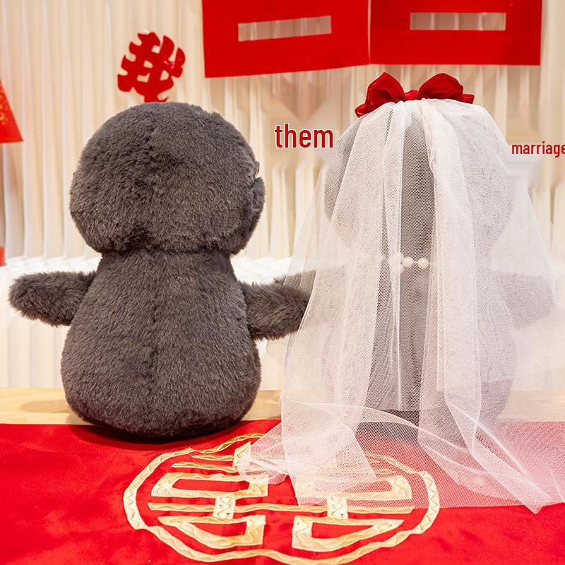 Pair of Penguin Plush Toys for Wedding Bedroom Decoration and Gifts