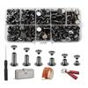 150 Sets Chicago-Schrauben Sortiment-Kit 6 Größen Rund Flachkopf Leder Nieten Zum Dekorieren Schwarz