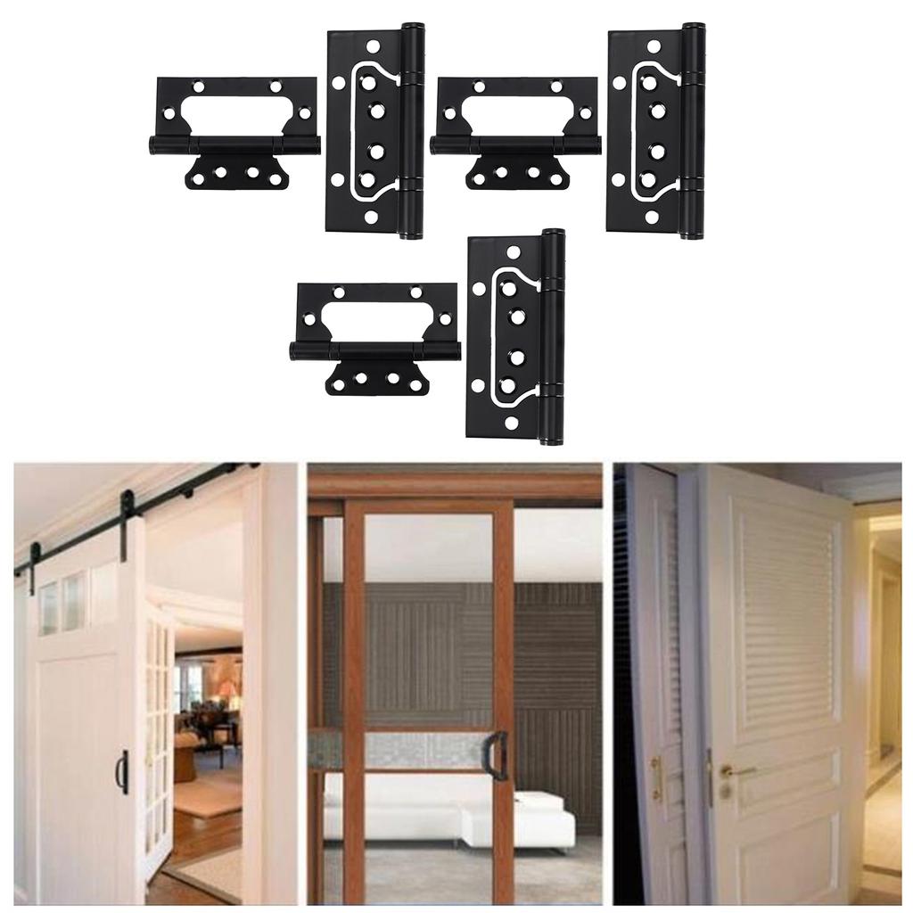 3er Set Türscharnier Zinklegierung Flach Öffnend Leise Lager Scharniere Fenster Möbelbeschläge Beschlag Schwarz