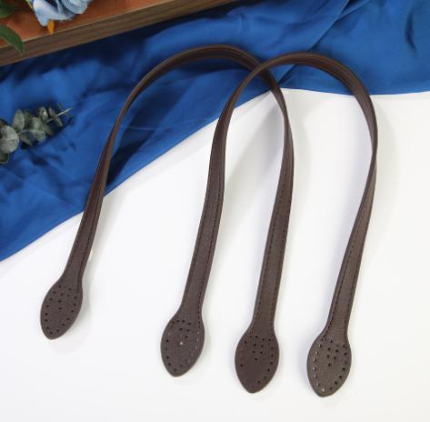 Leather Handbag Strap DIY Replacement Bag Strap with Stitched Leaf Pattern for Women