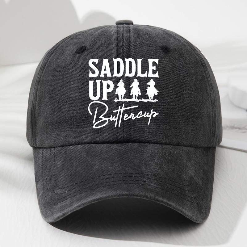 

SADDLE Printed Soft Top Baseball Cap for Men and Women Fashionable Outdoor Hat Adjustable чёрный
