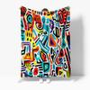 Colorful Abstract Doodle Art Blanket Kids Teen Sofa Bed Throw Warm Fuzzy Comfort Gift