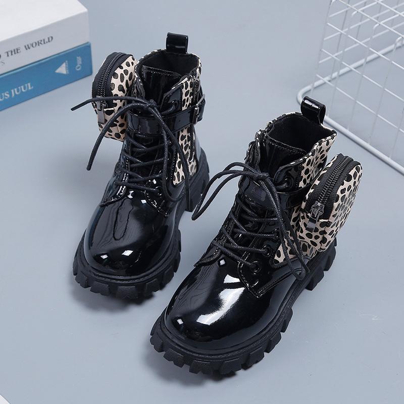 Boys And Girls Baby Pocket Martin Boots Round Head Side Zipper Short Fashion Boots