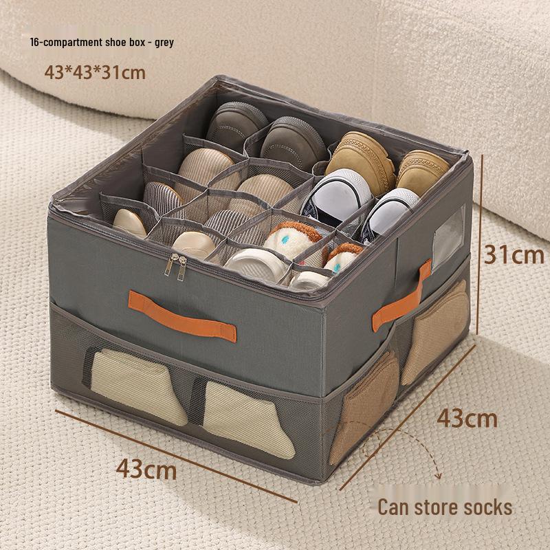 Foldable Waterproof Shoe Storage Box with Lid for Bedroom