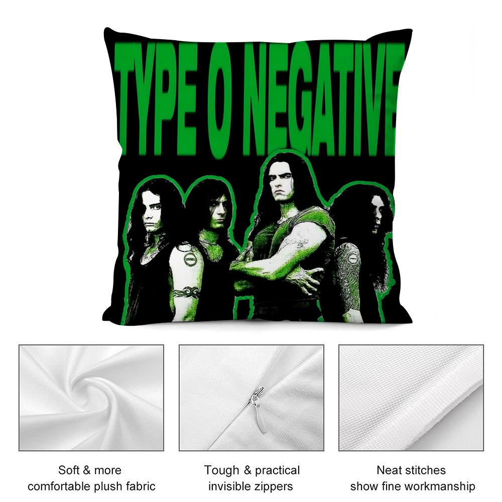 TType O Negative Cushion Cover Soft Plush Fabric DoubleSided Printed Cushion Covers for All Seasons Home Decor