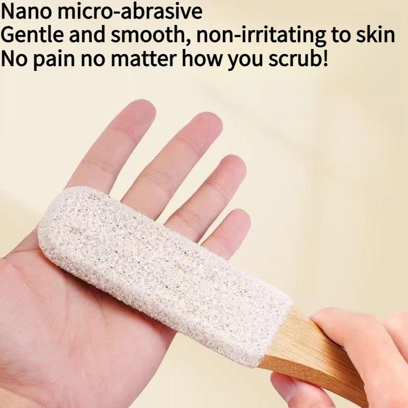 1PC silicon carbide dermabrasion foot file to remove dead skin foot grinder wooden handle convenient multi-faceted callus foot care tool