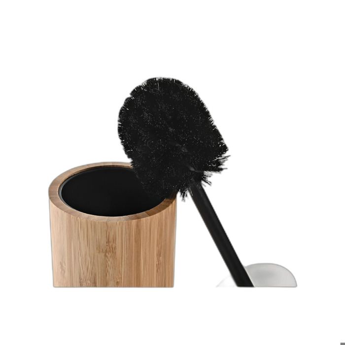 Brosse De Salle De Wc - DKD Home Decor - Noir - Bambou - Aluminium - Dimensions 10x10x36,8cm