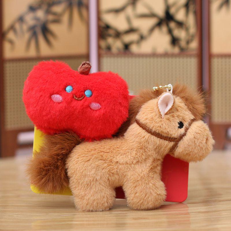 Cute Plush Year Of The Animal Horse Mascot Doll Pendant Backpack Hangings Decoration Gifts