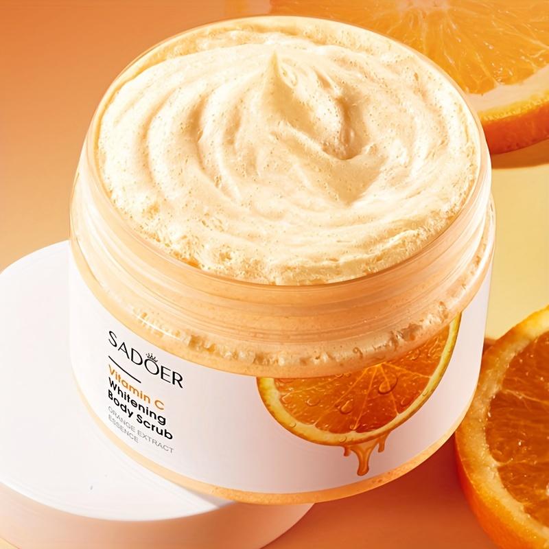 Orange Vitamin C Body Scrub Deep Cleansing Brightening Moisturizing Anti Wrinkle Exfoliating Cream Arm Leg Back Scrub Body Lotion Skin Care