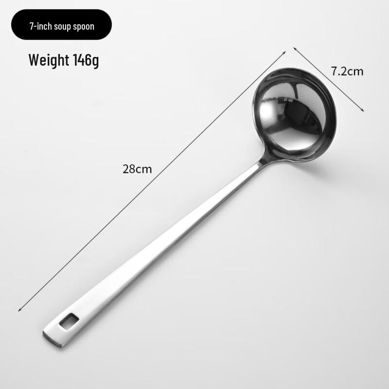 ZISIZ 410 Stainless Steel Square Handle Soup Ladle (10-Pack)