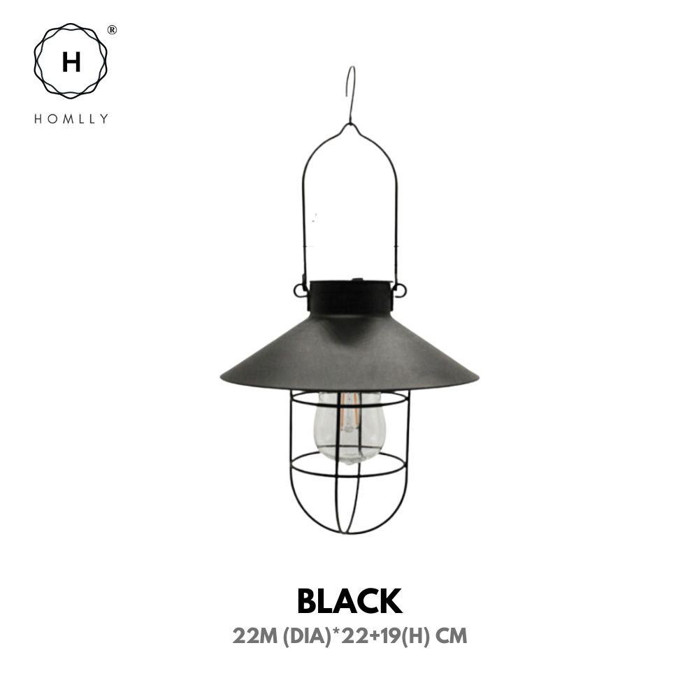 Homlly Tenu Retro Solar  Waterproof Lantern Lamp Black 22CM