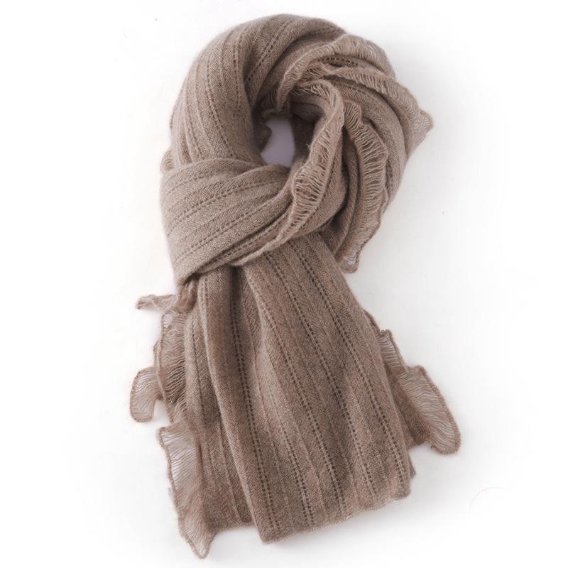 Women s 100% Pure Cashmere Scarf - Autumn/Winter Korean Style Hollow Out Tassel Knit Shawl