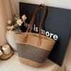 Lazy Wind Seaside Woven Bag Straw Woven Bag Women's Large-capacity Vegetable Basket Tote Bag Shoulder Beach Bag